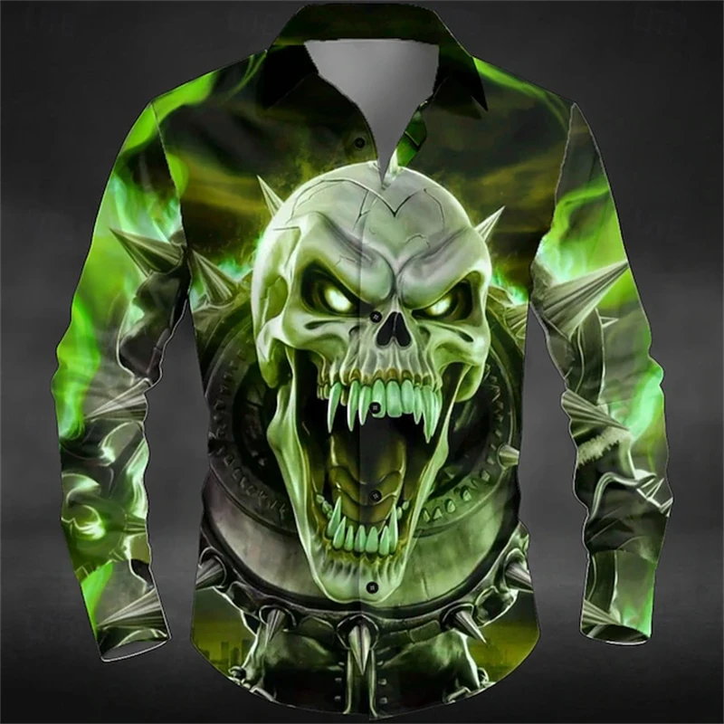 2025 New Men's Skull Print Shirt Dark Punk Gothic Style Outdoor Holiday Spring Autumn Turn-Down Collar 3D Printed Button Shirt
2025 New Men's Skull Print Shirt Dark Punk Gothic Style Outdoor Holiday Spring Autumn Turn-Down Collar 3D Printed Button Shirt