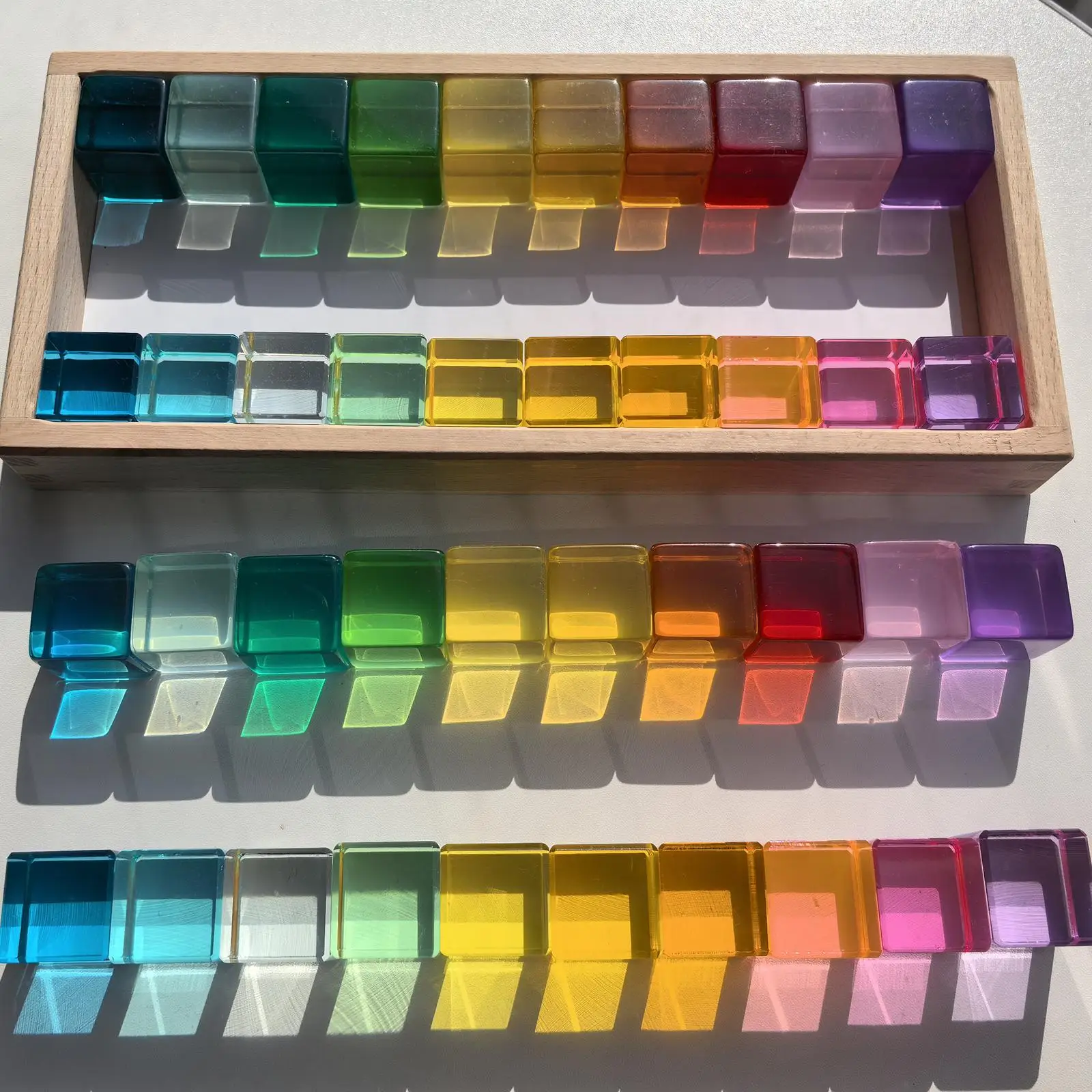 Rainbow Acrylic Cubes Set Stacking Game Sensory Training Building Blocks Set Montessori Toy for Kindergarten Preschool Party
Rainbow Acrylic Cubes Set Stacking Game Sensory Training Building Blocks Set Montessori Toy for Kindergarten Preschool Party