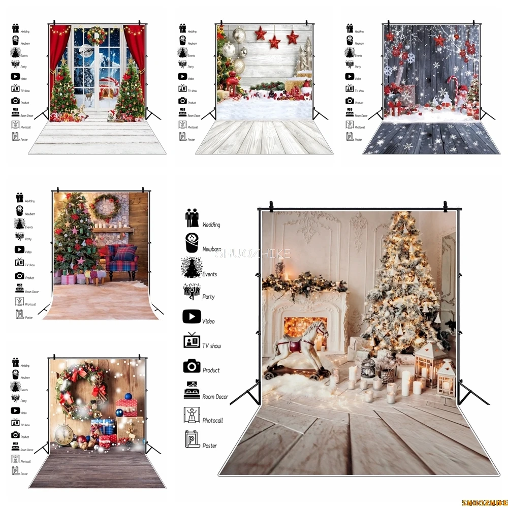 Christmas Backdrop for Photography Xmas Tree Fireplace Gifts Wooden Floor Baby Portrait Family Party Photocall Background Decor
Christmas Backdrop for Photography Xmas Tree Fireplace Gifts Wooden Floor Baby Portrait Family Party Photocall Background Decor