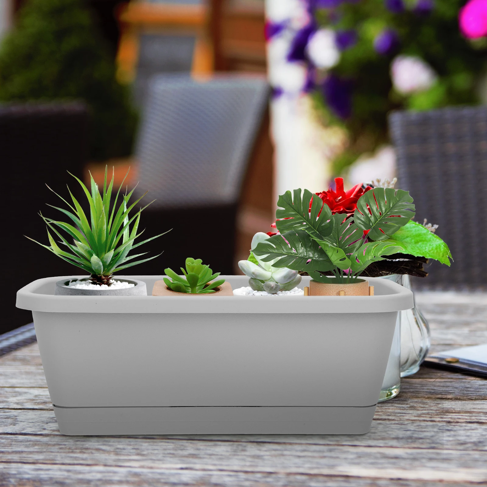Long Rectangular Plastic Plantting Pots Grey Vegetable Growing Container Balcony Flower Pot Outdoor Gardening Large Draining
Long Rectangular Plastic Plantting Pots Grey Vegetable Growing Container Balcony Flower Pot Outdoor Gardening Large Draining