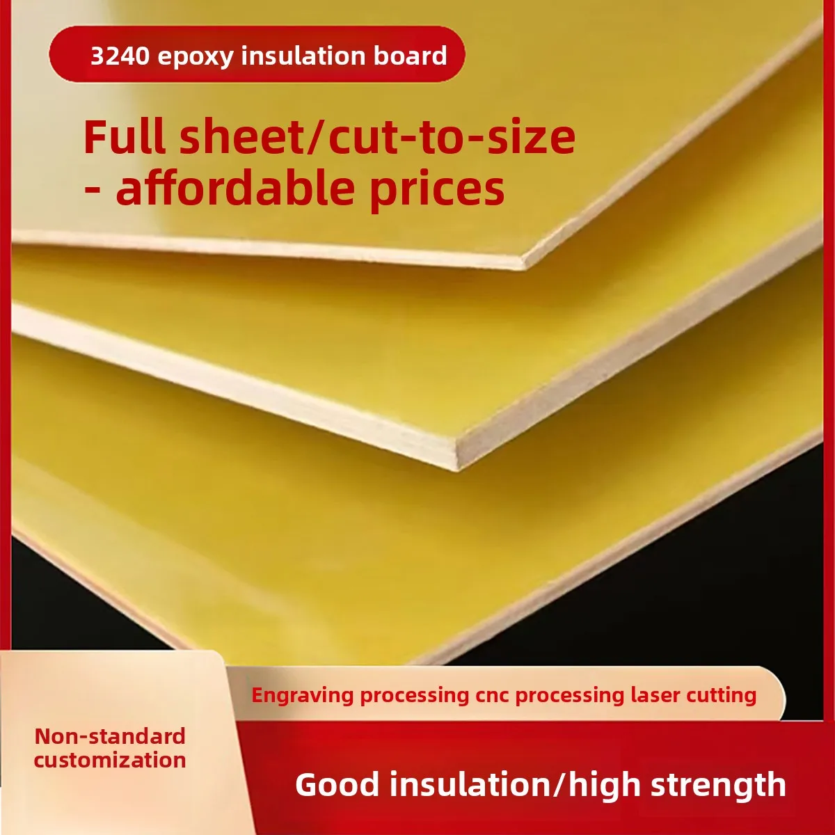 3240 Epoxy Plate Insulation Resin Plate 0.3/0.5/0.8/1/1.5/2/3/4/5/6/8/10mm Thick Fiberglass Board High Temperature Resistant
3240 Epoxy Plate Insulation Resin Plate 0.3/0.5/0.8/1/1.5/2/3/4/5/6/8/10mm Thick Fiberglass Board High Temperature Resistant