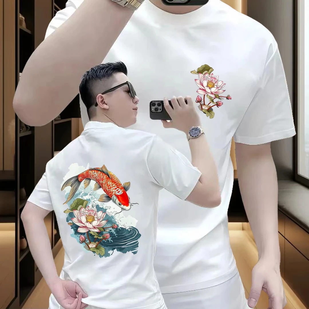 Mens Summer T Shirts Chinese Carp Embroidery T Shirt Men Vintage Graphic Tees Harajuku Cotton Casual Short Sleeve High Quality
Mens Summer T Shirts Chinese Carp Embroidery T Shirt Men Vintage Graphic Tees Harajuku Cotton Casual Short Sleeve High Quality