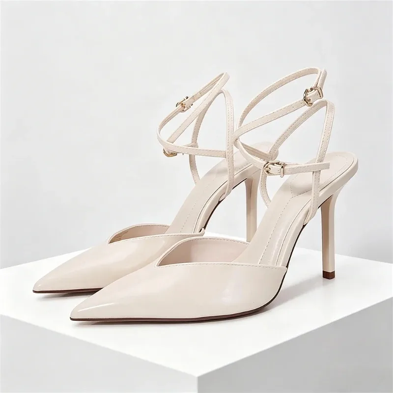 Sexy Pointed Toe Patent Leather Women Pumps Elegant Ankle Strap Buckle High Heels Luxury Designer Shoes Mules Heeled Sandals
Sexy Pointed Toe Patent Leather Women Pumps Elegant Ankle Strap Buckle High Heels Luxury Designer Shoes Mules Heeled Sandals