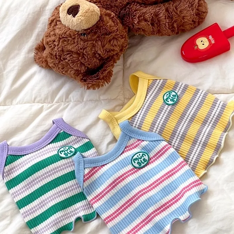 Short Pet Sling Summer Striped Dog Clothes Thin Section Teddy Vest Bichon Pomeranian Cute T-shirt Home Cool Short-Sleeved
Short Pet Sling Summer Striped Dog Clothes Thin Section Teddy Vest Bichon Pomeranian Cute T-shirt Home Cool Short-Sleeved