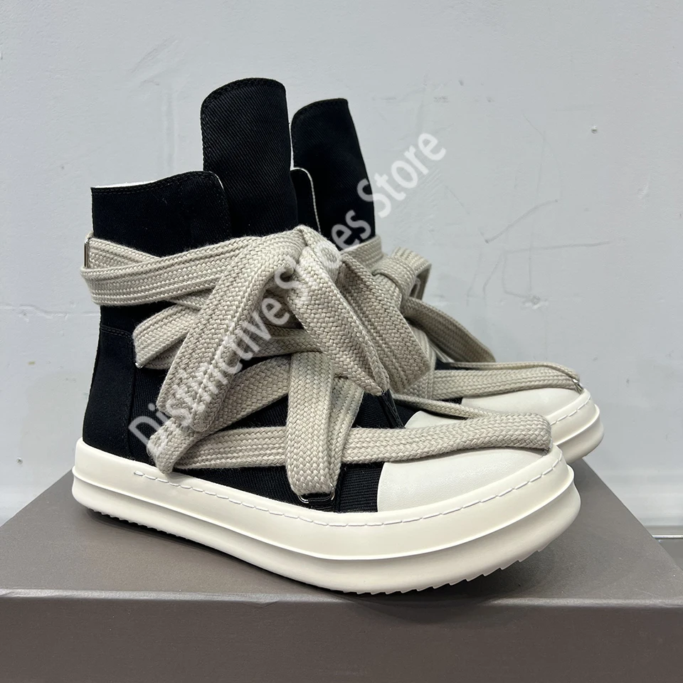 Men Women High-TOP Shoes Casual Canvas Jumbo Lace Up Sneakers Luxury Designer Zip Hip Hop Flats Black Boots Brand Ro Shoes
Men Women High-TOP Shoes Casual Canvas Jumbo Lace Up Sneakers Luxury Designer Zip Hip Hop Flats Black Boots Brand Ro Shoes
