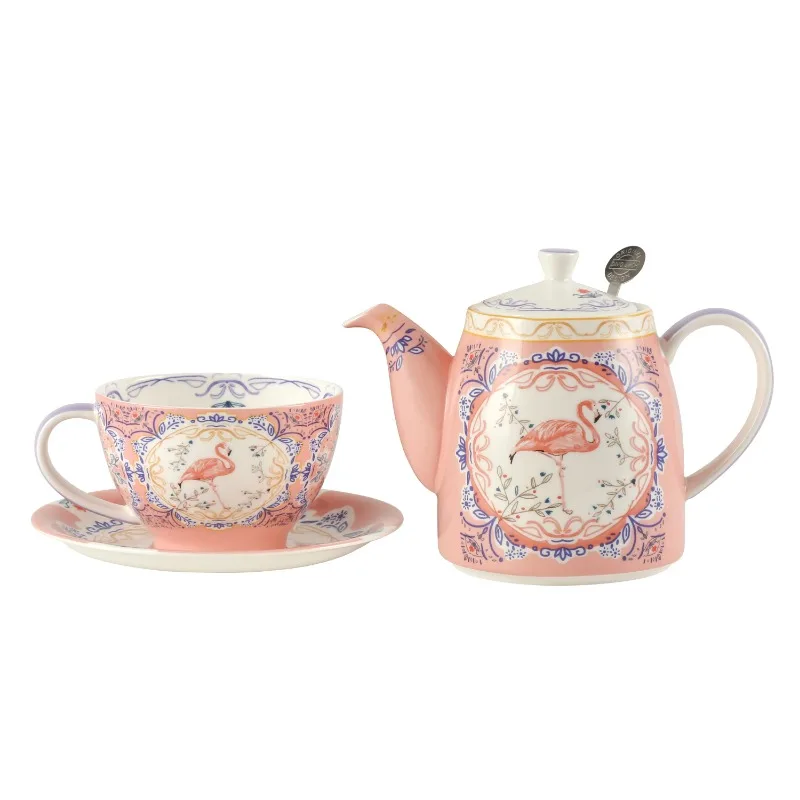 London Pottery 500ML flamingo ceramic tea set porcelain tea pot with infuser tea maker with strainer bone china cups and saucer
London Pottery 500ML flamingo ceramic tea set porcelain tea pot with infuser tea maker with strainer bone china cups and saucer