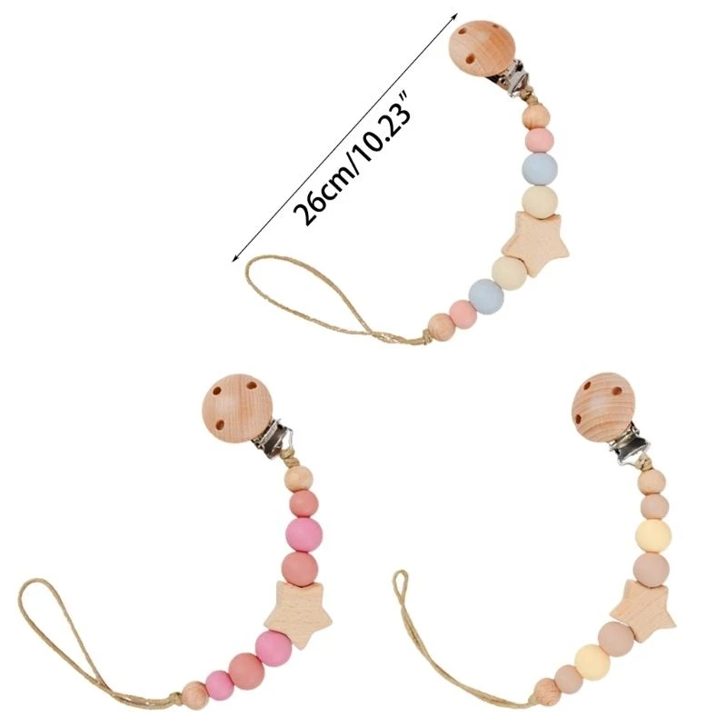 Lovely Pacifier Clip Beads Star Pacifier Holder Leash Universal Neutral Pacifier G2TD 
Lovely Pacifier Clip Beads Star Pacifier Holder Leash Universal Neutral Pacifier G2TD