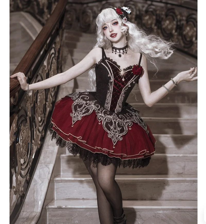 Spring and Autumn Blood Clan Feast Daily Dark Gothic Lolita Dress Set
Spring and Autumn Blood Clan Feast Daily Dark Gothic Lolita Dress Set