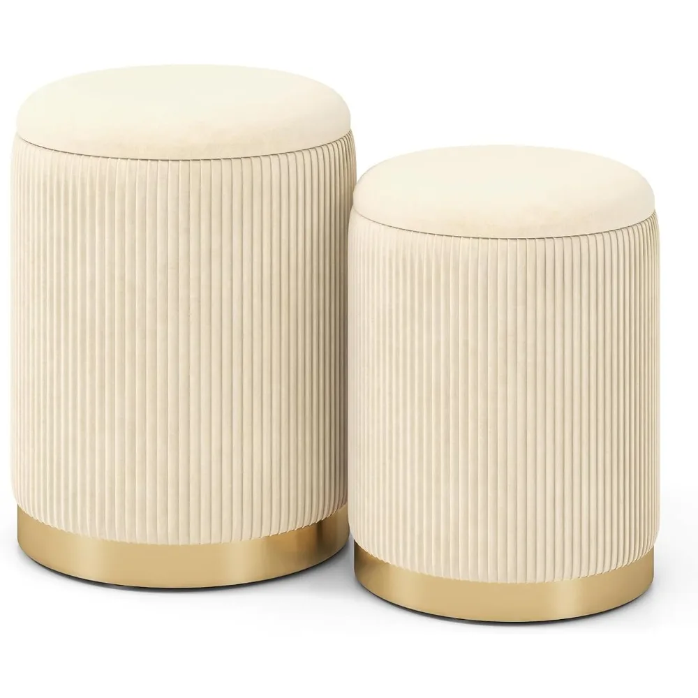 Ottoman with Storage Set of 2 Storage Ottomans,1 Large 1 Small Nesting Ottoman Side Table,Upholstered Velvet Round Foot
Ottoman with Storage Set of 2 Storage Ottomans,1 Large 1 Small Nesting Ottoman Side Table,Upholstered Velvet Round Foot