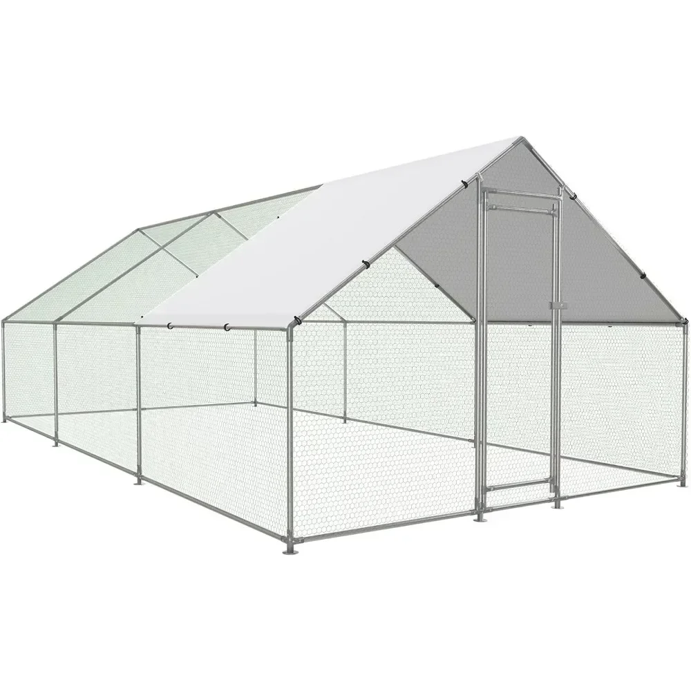 Chicken Coop, Large Metal Chicken Coop Walk-in Poultry Cage with Water-Resident and Anti-UV Cover Chicken with Spire Shaped Cage
Chicken Coop, Large Metal Chicken Coop Walk-in Poultry Cage with Water-Resident and Anti-UV Cover Chicken with Spire Shaped Cage