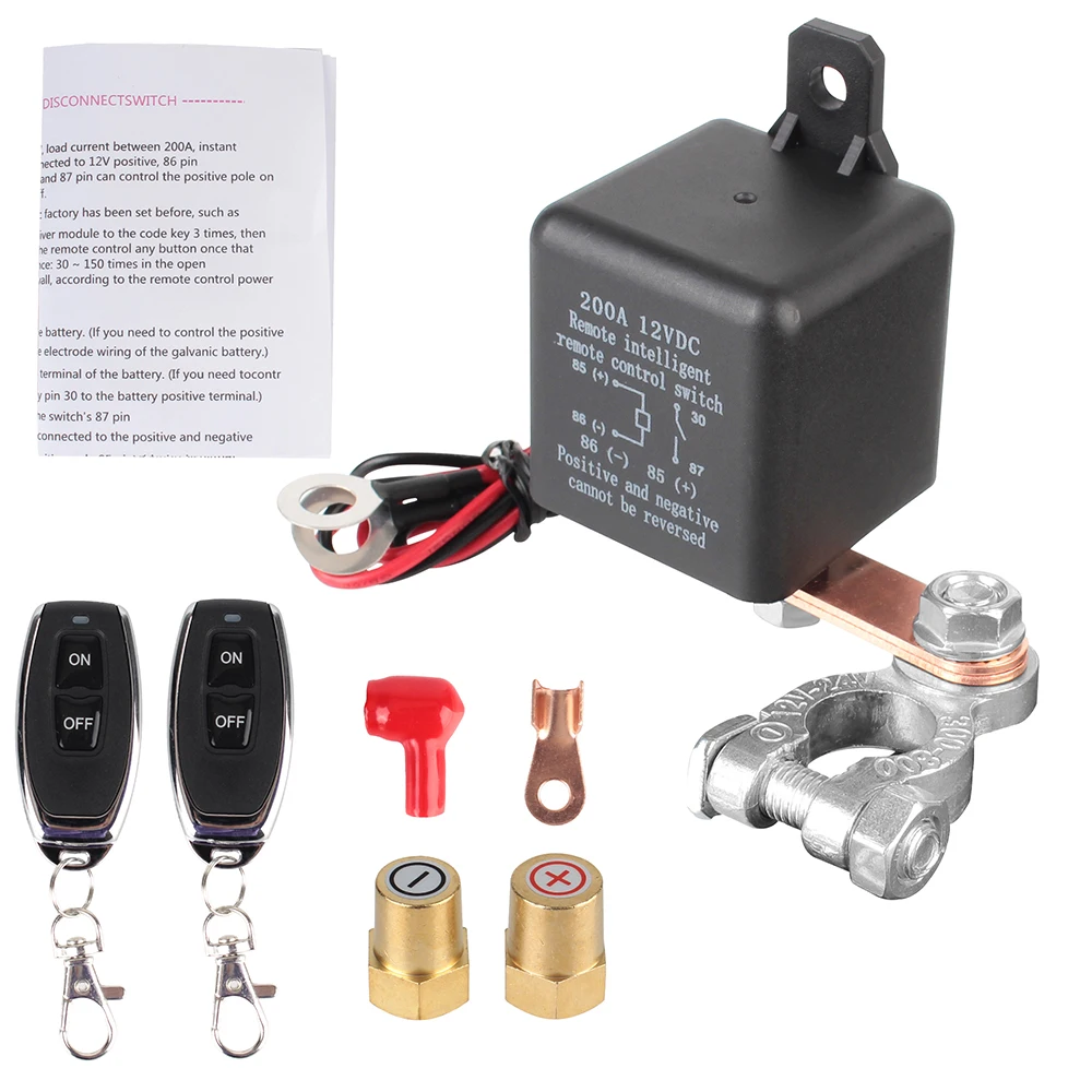 For Car Boat RV Van Remote Battery Disconnect Switch Battery Cut Off Switch Relay 12V 200A Anti-Theft Remote Control Kill Switch
For Car Boat RV Van Remote Battery Disconnect Switch Battery Cut Off Switch Relay 12V 200A Anti-Theft Remote Control Kill Switch