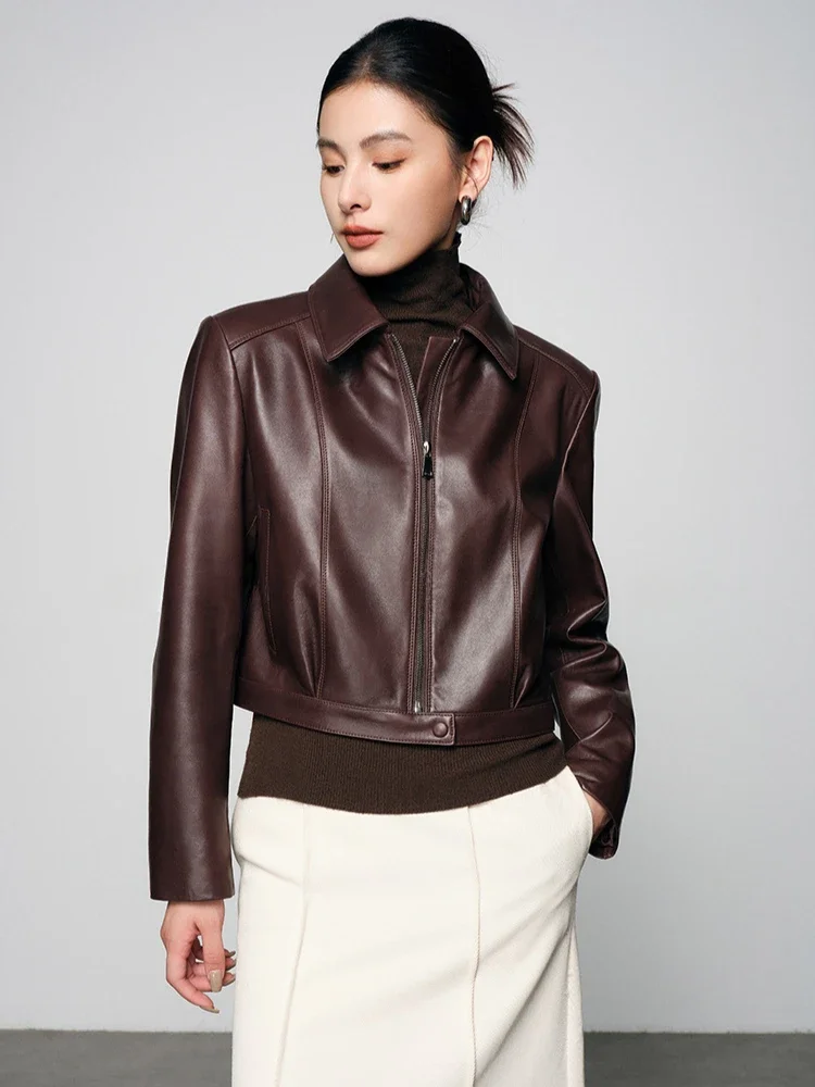 Casual Genuine Leather Motorcycle Jackets for Women Spring Autumn 2026 High-end Simple Solid Soft Slim Short Real Sheepskin Coat
Casual Genuine Leather Motorcycle Jackets for Women Spring Autumn 2026 High-end Simple Solid Soft Slim Short Real Sheepskin Coat