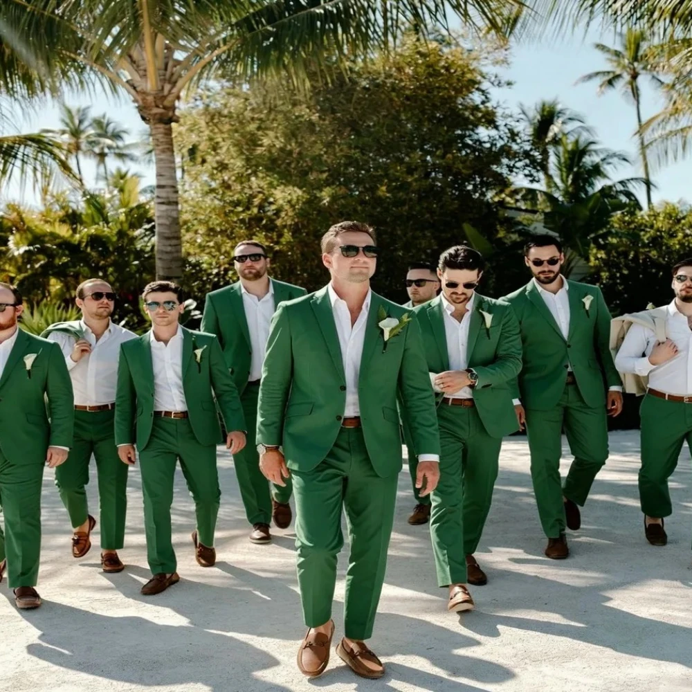 Green Linen Wedding Suits for Groomsmen 2 Pieces Summer Men Suits Lightweight Breathable Blazer Pants Set Slim Fit Suit 2026
Green Linen Wedding Suits for Groomsmen 2 Pieces Summer Men Suits Lightweight Breathable Blazer Pants Set Slim Fit Suit 2026
