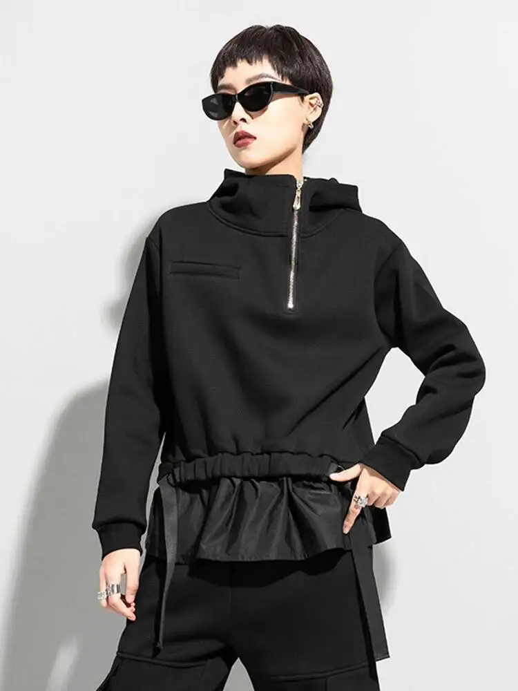 black Ruffles Loose Fit Spliced Sweatshirt New Hoooded Long Sleeve Women Big Size Fashion Spring Autumn 2026 ZFYI
black Ruffles Loose Fit Spliced Sweatshirt New Hoooded Long Sleeve Women Big Size Fashion Spring Autumn 2026 ZFYI