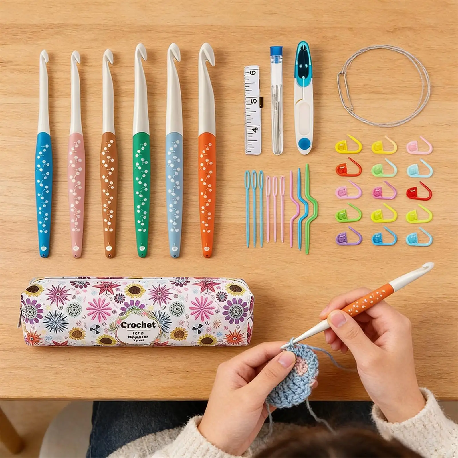 Crochet Hook 6-12mm with Storage Bag Non Slip Ergonomic Padded Handle Crochet Hooks for Beginner Adults Knitting Crocheting
Crochet Hook 6-12mm with Storage Bag Non Slip Ergonomic Padded Handle Crochet Hooks for Beginner Adults Knitting Crocheting