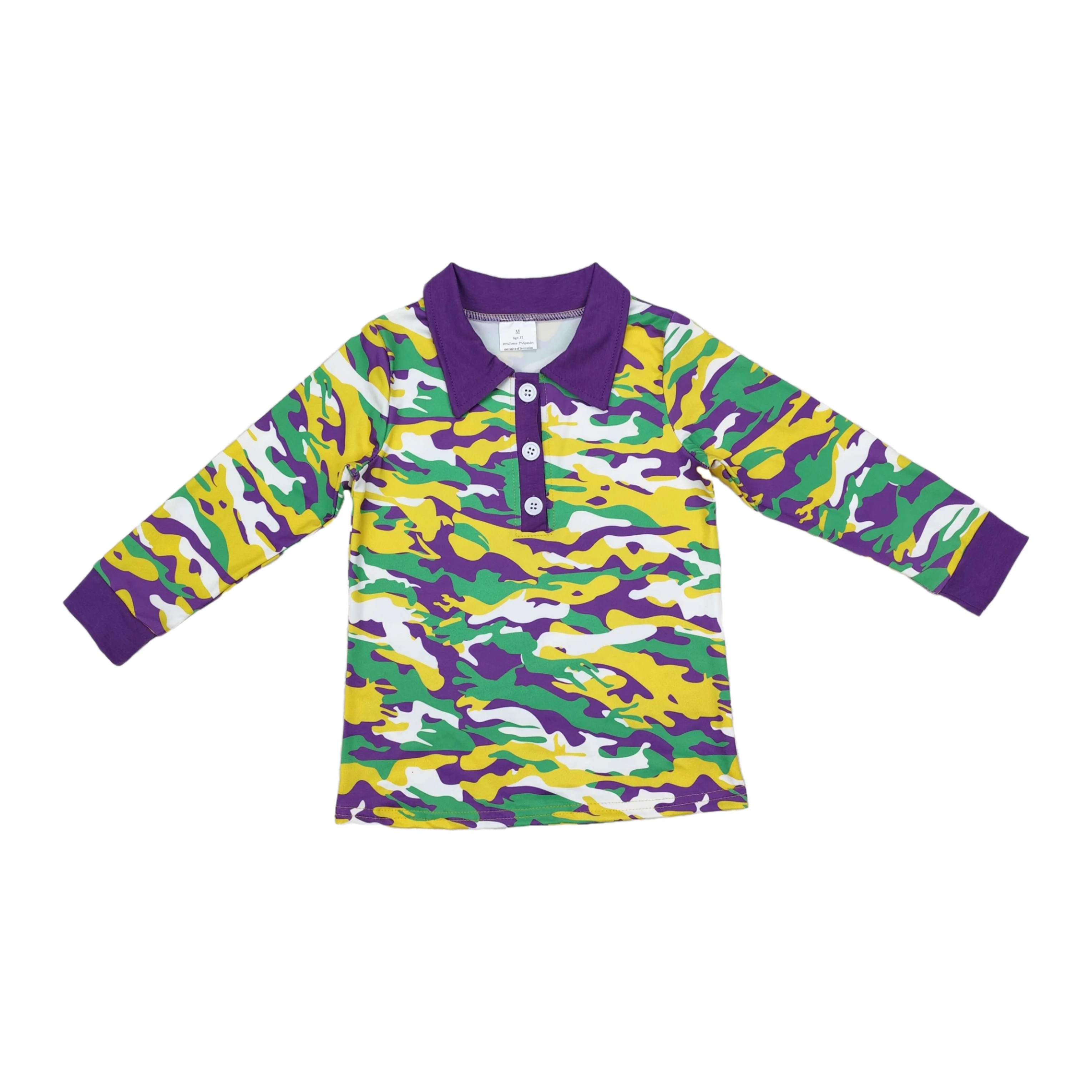 Wholesale Baby Boy Mardi Gras Lapel Children Purple Camo Clothes Toddler Buttons Pullover Long Sleeves Stripes Shirt Spring Tops
Wholesale Baby Boy Mardi Gras Lapel Children Purple Camo Clothes Toddler Buttons Pullover Long Sleeves Stripes Shirt Spring Tops