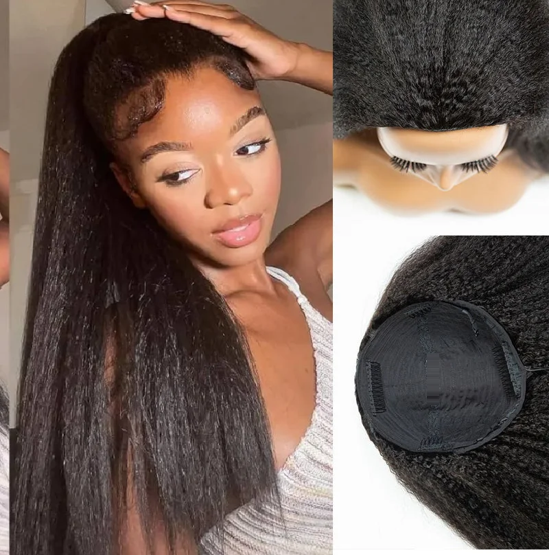 3 IN 1 Half Wig Human Hair Kinky Straight Glueless Wig Human Hair Ready to Wear Half Wig With Drawstring Seamless Clips Half Wig
3 IN 1 Half Wig Human Hair Kinky Straight Glueless Wig Human Hair Ready to Wear Half Wig With Drawstring Seamless Clips Half Wig