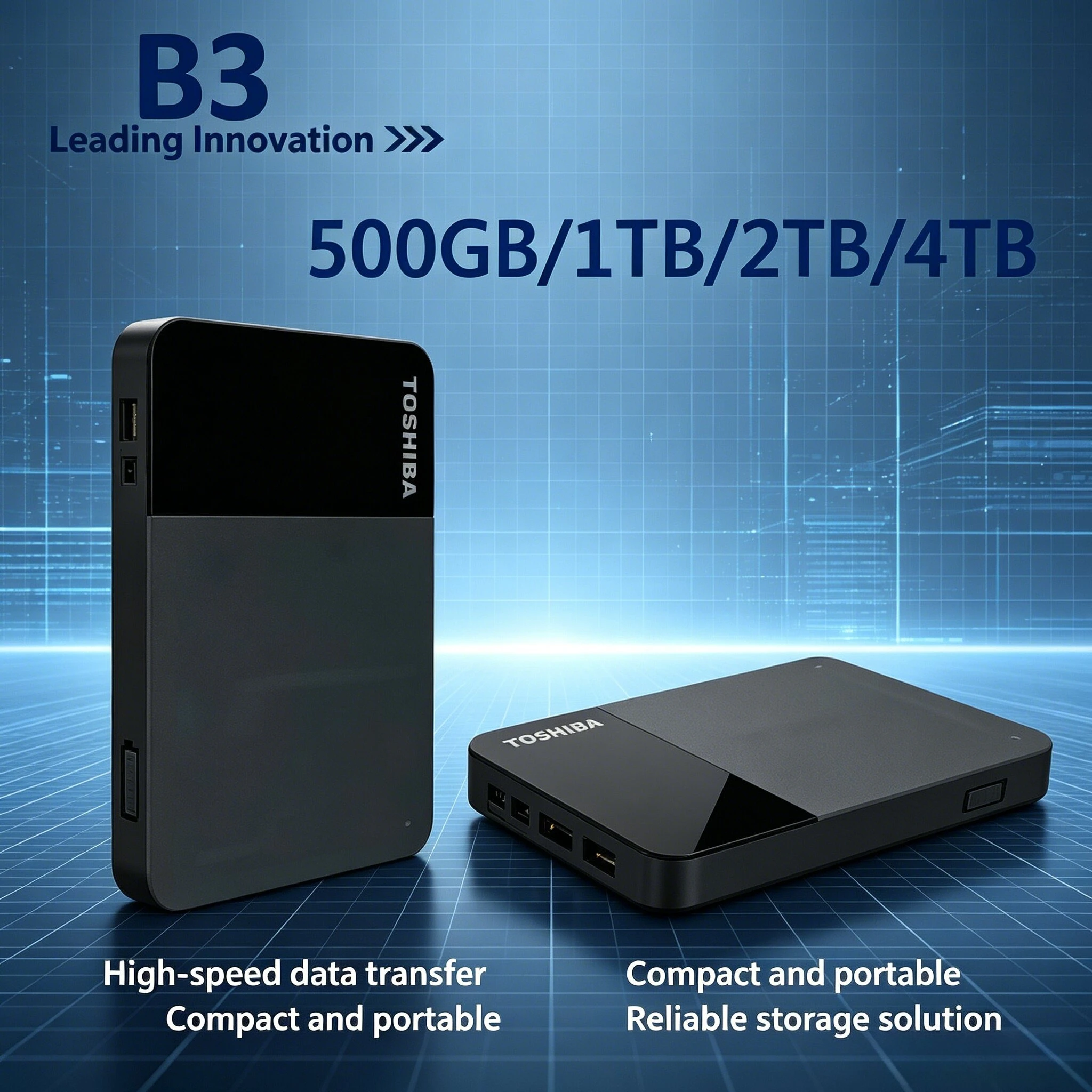 For Toshiba B3 Canvio Ready1TB 2.5 InchUSB3.0 Portable External Hard Drive High Speed Storage Disk For Laptop Mac Android Device
For Toshiba B3 Canvio Ready1TB 2.5 InchUSB3.0 Portable External Hard Drive High Speed Storage Disk For Laptop Mac Android Device