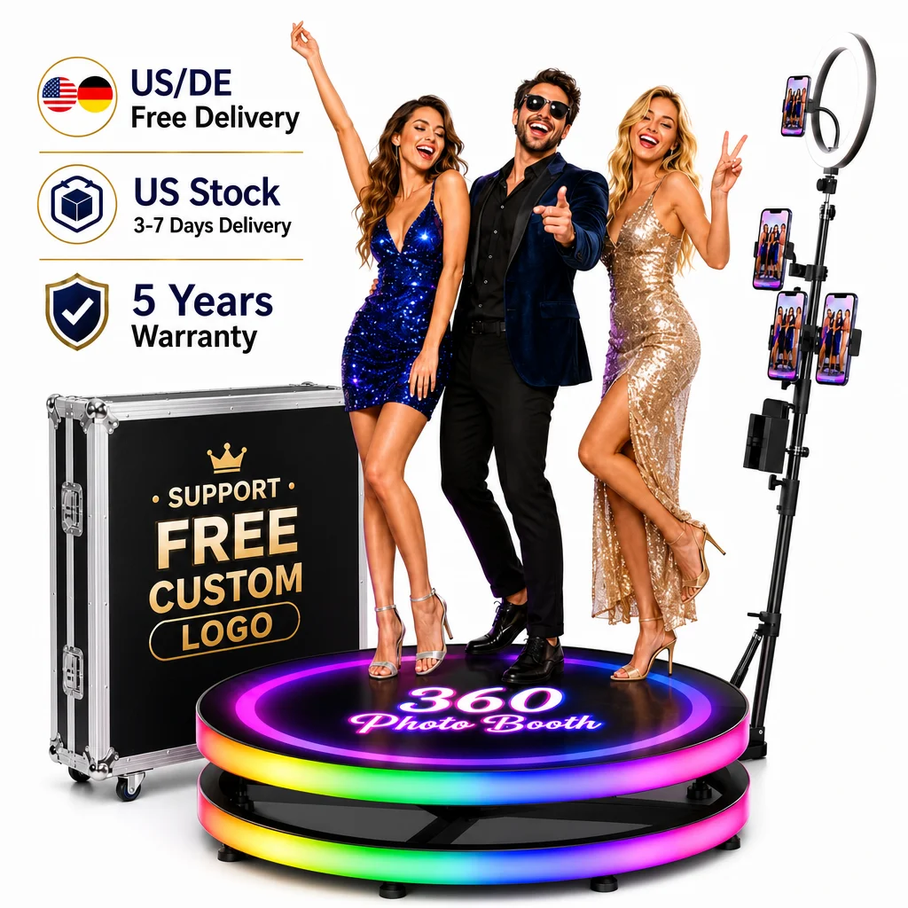 Neson Rotating 360 Photo Booth Machine For Wedding Party Event Via Remote And APP Control Photobooth US Ship With Flight Case
Neson Rotating 360 Photo Booth Machine For Wedding Party Event Via Remote And APP Control Photobooth US Ship With Flight Case