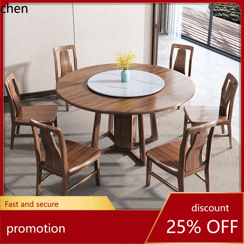 CZ Ebony Wood Round Solid Wood Dining Table for Home Use with Turntable, Full Solid Wood Large Round Dining Table
CZ Ebony Wood Round Solid Wood Dining Table for Home Use with Turntable, Full Solid Wood Large Round Dining Table