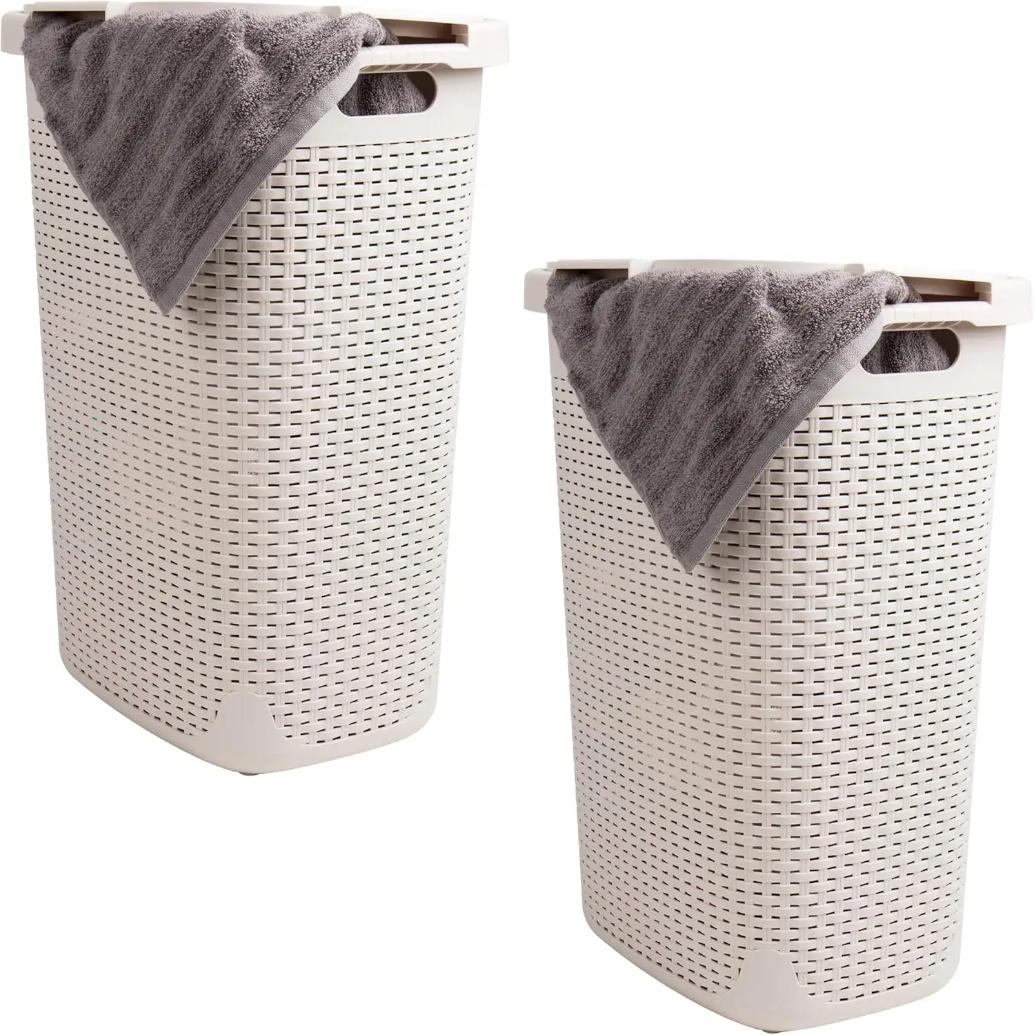 Корзина для белья Slim с крышкой, 60 л, плетеная, из высококачественного пластика, 2 шт., цвет слоновой кости
Корзина для белья Slim с крышкой, 60 л, плетеная, из высококачественного пластика, 2 шт., цвет слоновой кости