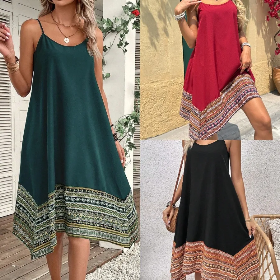 【New style】Real shot in stock 1688 summer sling splicing printed irregular hem dress
【New style】Real shot in stock 1688 summer sling splicing printed irregular hem dress