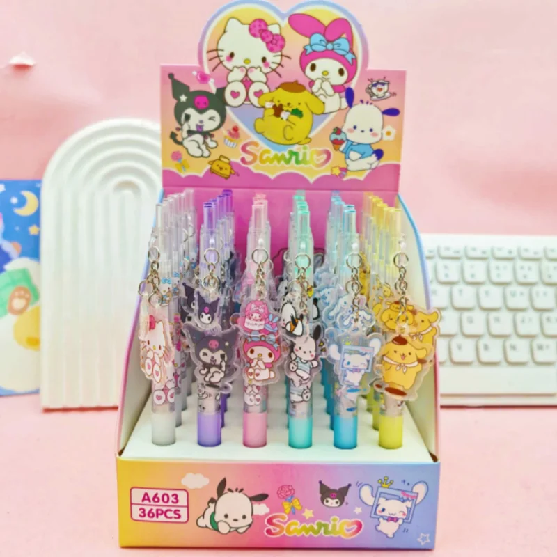 36pcs/lot Sanrio Kuromi Melody Cinnamoroll Pendant Gel Pens Cute Kitty 0.5mm Black Ink Neutral Pen Office School Supplies Gift
36pcs/lot Sanrio Kuromi Melody Cinnamoroll Pendant Gel Pens Cute Kitty 0.5mm Black Ink Neutral Pen Office School Supplies Gift