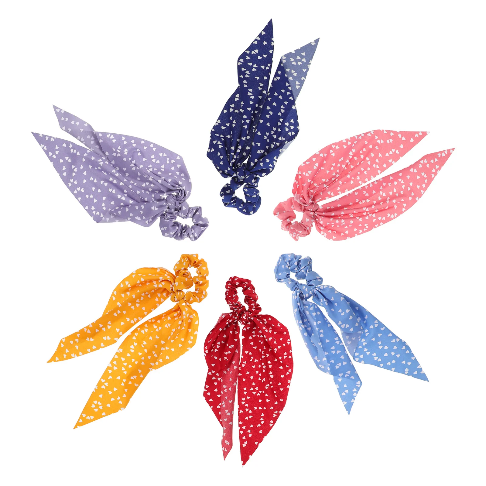 6Pcs Cute Ribbon Hair Ties for Women - Heart-Shaped Bow Fabric Scrunchies - Long Tail Elastic Hair Bands for Workout Travel
6Pcs Cute Ribbon Hair Ties for Women - Heart-Shaped Bow Fabric Scrunchies - Long Tail Elastic Hair Bands for Workout Travel