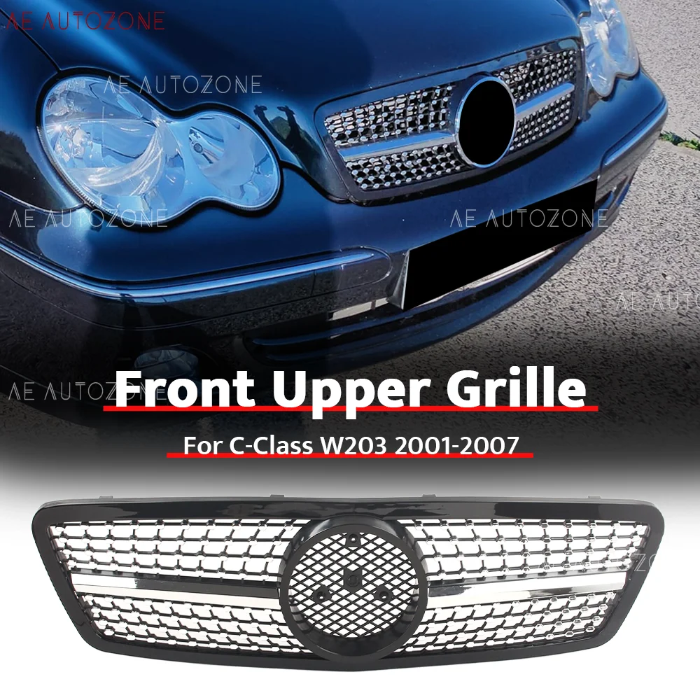 Chrome 1 Pin Black Silver Front Grille For C-Class W203/S203 2001-2007 C200 C230 C240 C280 C320 C350 C32
Chrome 1 Pin Black Silver Front Grille For C-Class W203/S203 2001-2007 C200 C230 C240 C280 C320 C350 C32