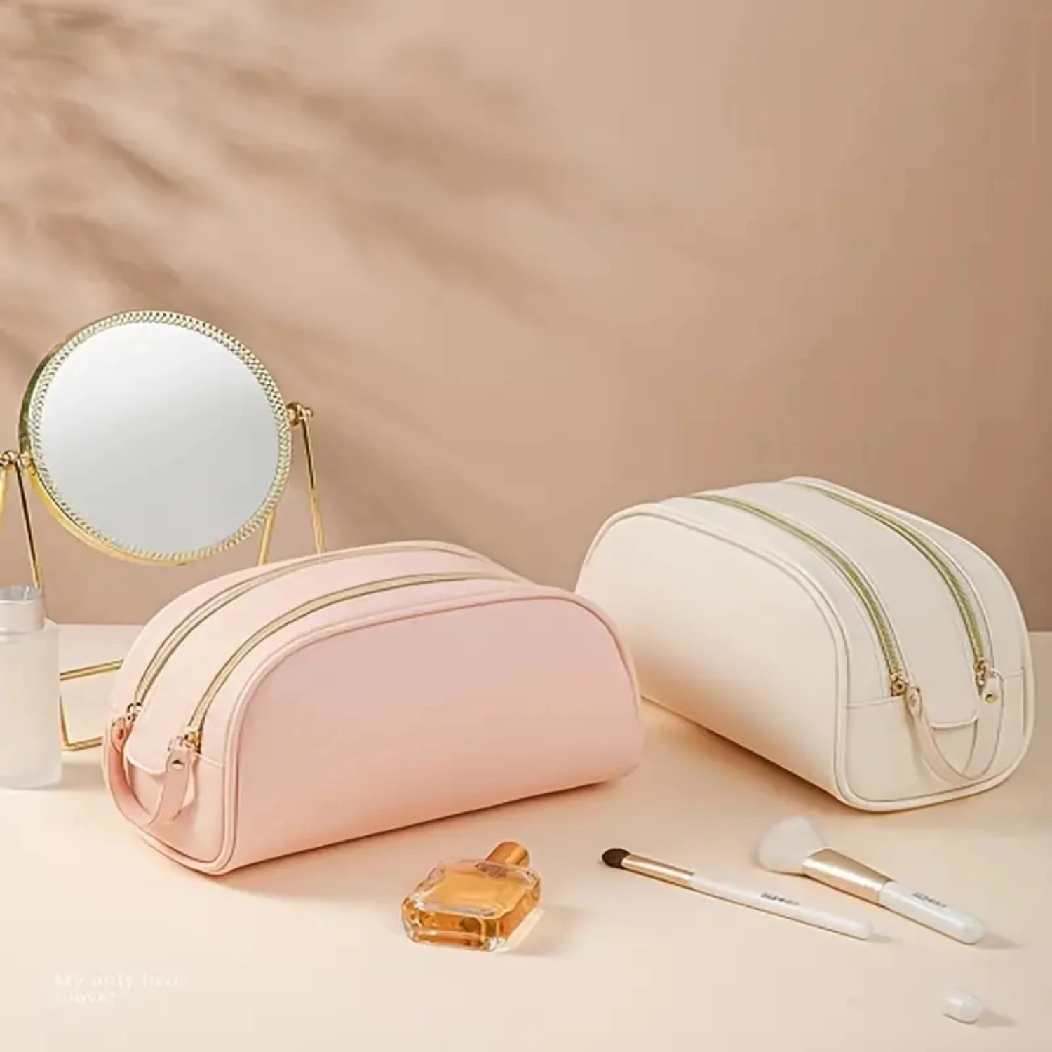Double Zipper Cosmetic Storage Bag, Simple Solid Color Makeup Bag Portable Travel Toiletry Bag
Double Zipper Cosmetic Storage Bag, Simple Solid Color Makeup Bag Portable Travel Toiletry Bag