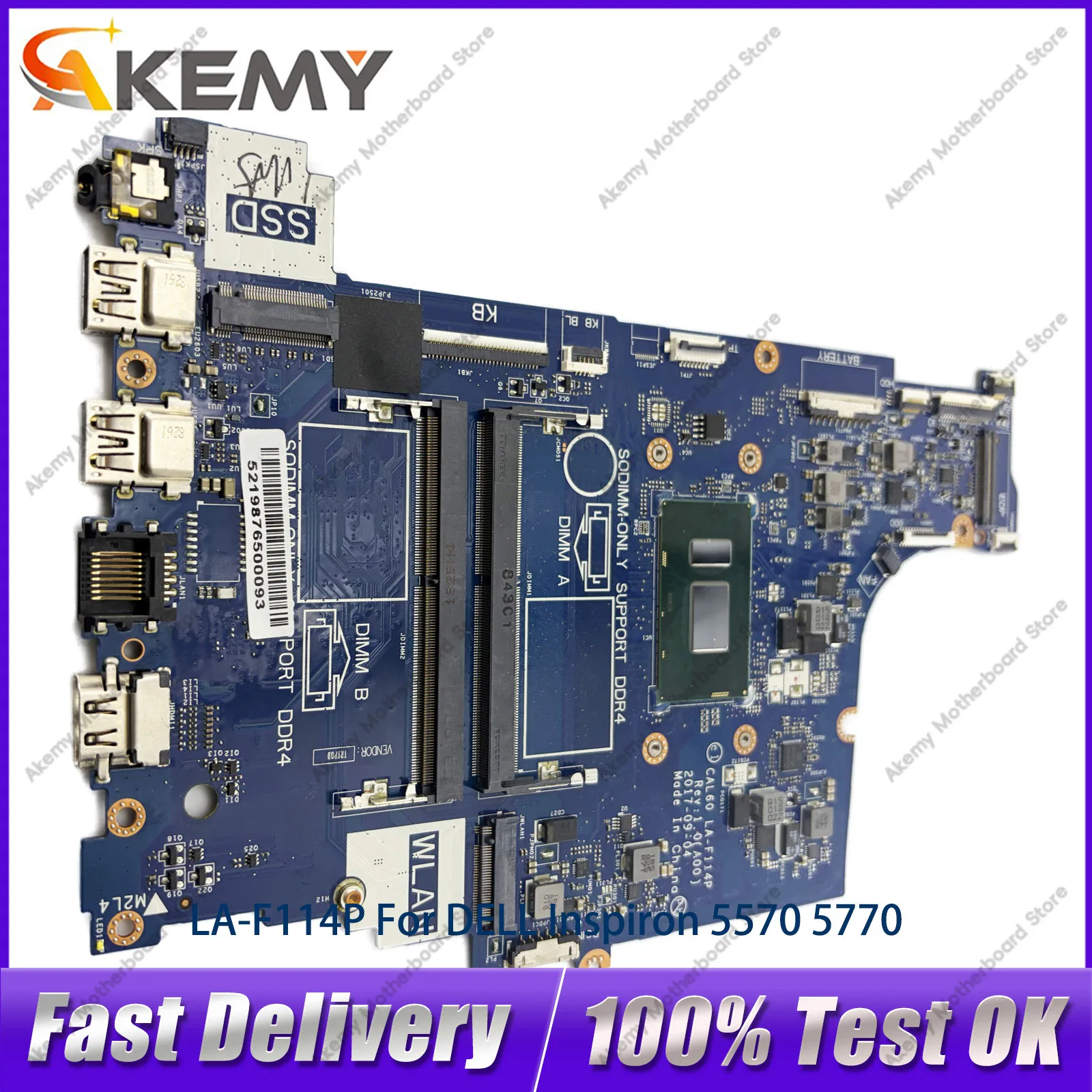 For DELL Inspiron 15 5570 17 5770 Notebook Mainboard CAL60 LA-F114P with i3 i5 i7 CPU CN-0V4K03 0V5DDM 0NM2C6 Tested OK
For DELL Inspiron 15 5570 17 5770 Notebook Mainboard CAL60 LA-F114P with i3 i5 i7 CPU CN-0V4K03 0V5DDM 0NM2C6 Tested OK