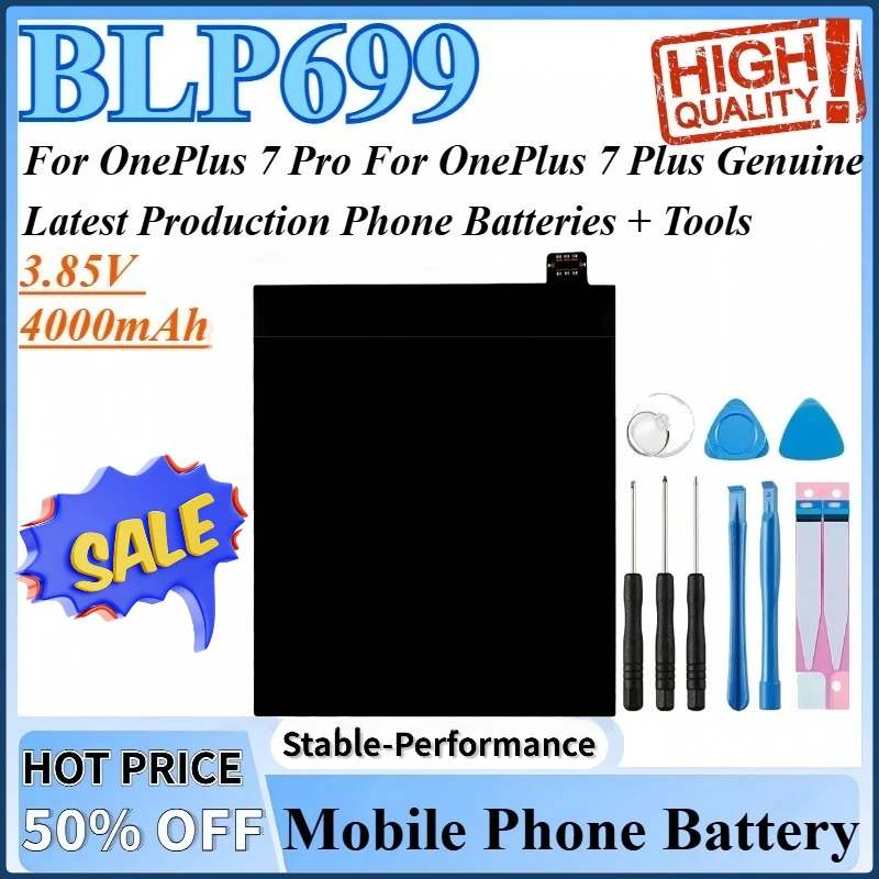 3,85 В, 4000 мАч, BLP699 аккумуляторы для телефонов OnePlus 7 Plus для OnePlus 7 Pro, оригинальная сменная батарея последнего производства + инструменты
3,85 В, 4000 мАч, BLP699 аккумуляторы для телефонов OnePlus 7 Plus для OnePlus 7 Pro, оригинальная сменная батарея последнего производства + инструменты