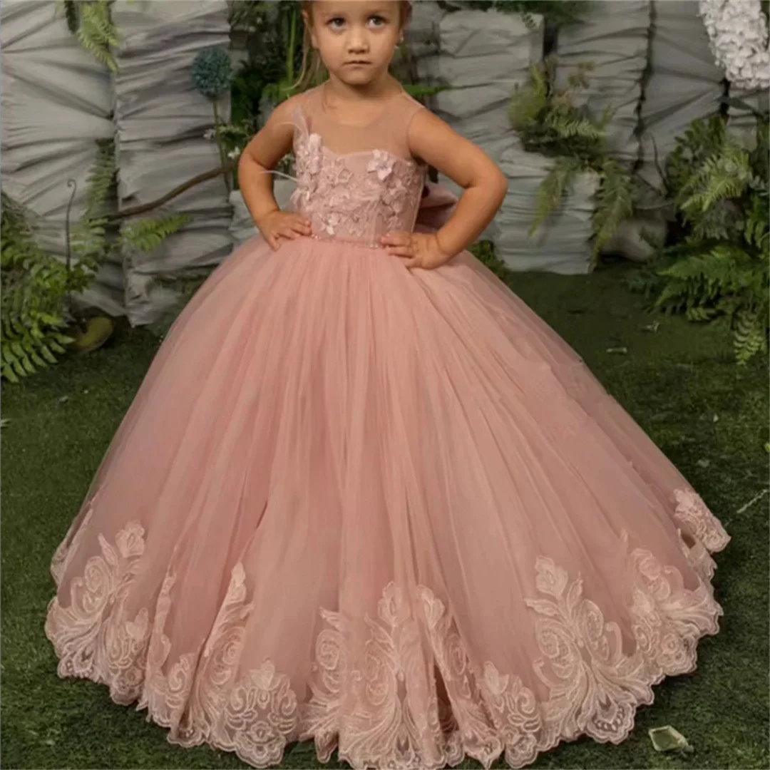 Customized Lace Tulle Flower Girl Dresses For Wedding Sleeveless Appliques With Bow Kids Birthday Party First Communion Gown
Customized Lace Tulle Flower Girl Dresses For Wedding Sleeveless Appliques With Bow Kids Birthday Party First Communion Gown