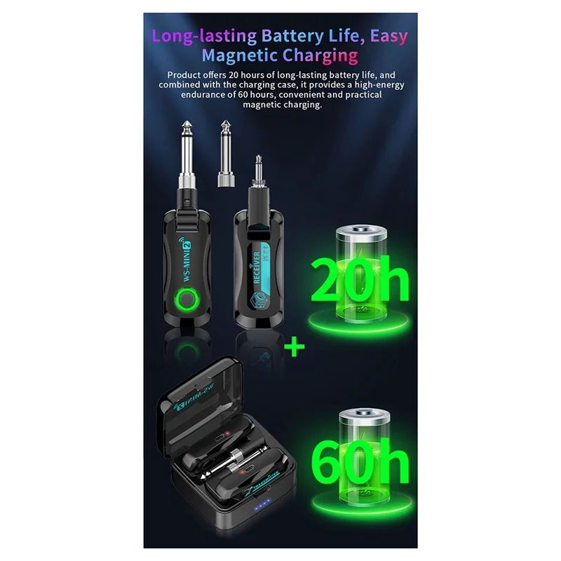 A99I-Upgrade 2.4G Guitar Wireless Transceiver System Low Latency Real-Time Transmission Guitar Wireless Transmitter Receiver
A99I-Upgrade 2.4G Guitar Wireless Transceiver System Low Latency Real-Time Transmission Guitar Wireless Transmitter Receiver