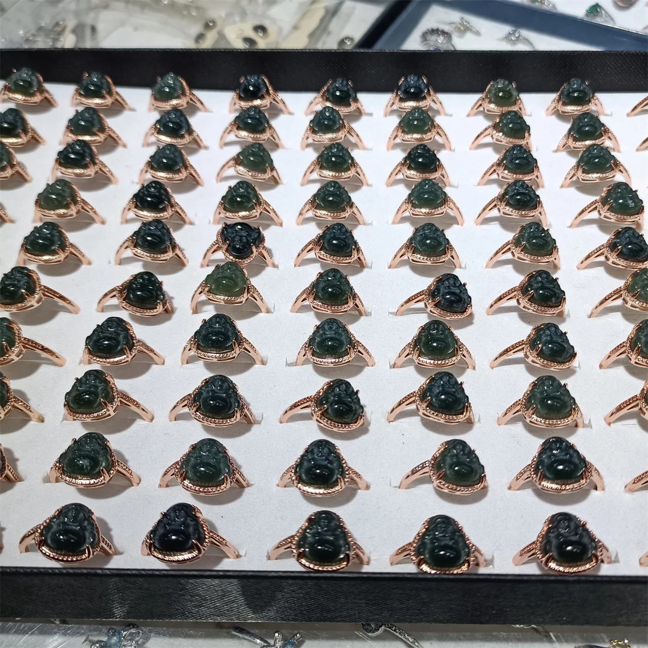20pcs/lot Ladies Jewelry Gifts Tibetan Hmong Silver plated rose gold Real Natural Jade Buddha Hetian Jade Ring Adjustable Size
20pcs/lot Ladies Jewelry Gifts Tibetan Hmong Silver plated rose gold Real Natural Jade Buddha Hetian Jade Ring Adjustable Size