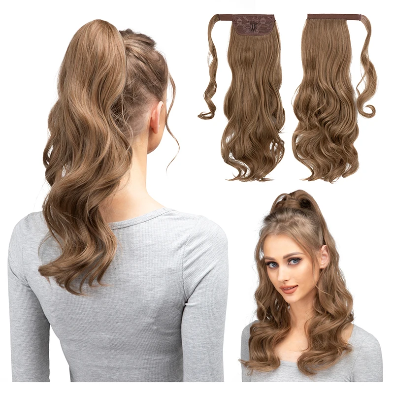Wholesale 22" Synthetic Fiber Heat Resistant Long Curly Clip in Hair Tails Wrap Around Ponytail Wig Extensions for Women
Wholesale 22" Synthetic Fiber Heat Resistant Long Curly Clip in Hair Tails Wrap Around Ponytail Wig Extensions for Women