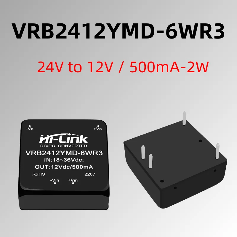 2pcs VRB4812YMD-6WR3 VRB2405YMD-6WR3 6W 48V to 12V 24V to 5V 500mA 600mA Original Hi-Link DCDC Power Module Supply Smart Home
2pcs VRB4812YMD-6WR3 VRB2405YMD-6WR3 6W 48V to 12V 24V to 5V 500mA 600mA Original Hi-Link DCDC Power Module Supply Smart Home