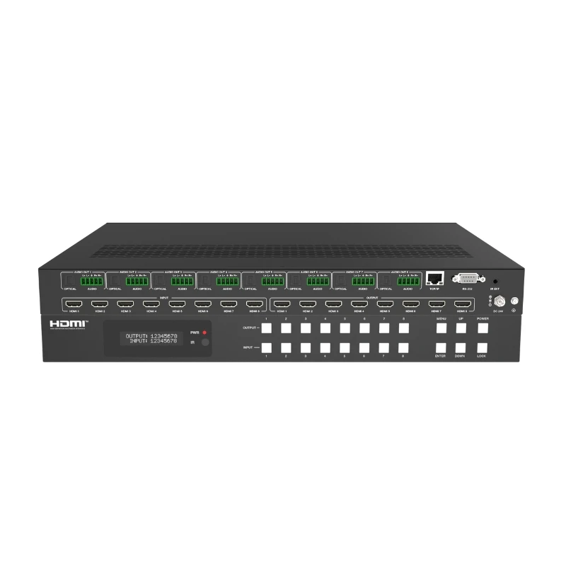 PINWEI 8X8 4K60Hz HDMI Seamless matrix Switcher with Audio and Optical L/R AUX Audio Splitter Multiviewer
PINWEI 8X8 4K60Hz HDMI Seamless matrix Switcher with Audio and Optical L/R AUX Audio Splitter Multiviewer