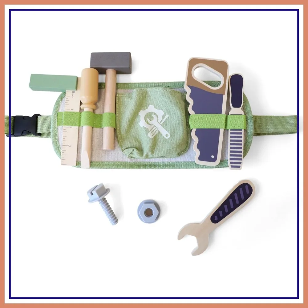 Kids Tool Belt Set with 6 Wooden Tools & Screw for Pretend Play, Adjustable Strap, Educational Toy for Toddlers 3+
Kids Tool Belt Set with 6 Wooden Tools & Screw for Pretend Play, Adjustable Strap, Educational Toy for Toddlers 3+