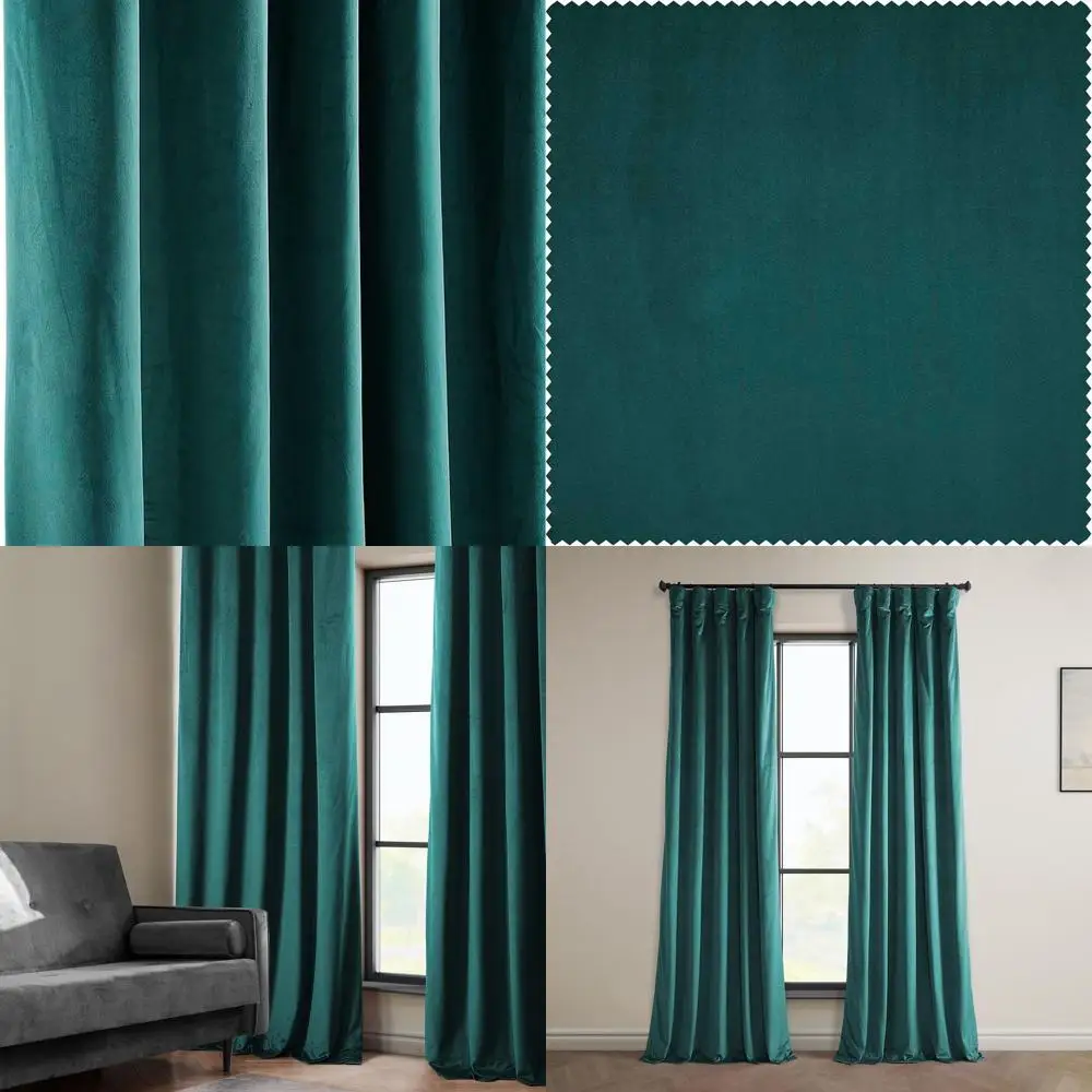 Deep Sea Teal Velvet Curtains 96 Long, 50W x 96L, Room Darkening, 1 Panel for Bedrooms & Living Spaces
Deep Sea Teal Velvet Curtains 96 Long, 50W x 96L, Room Darkening, 1 Panel for Bedrooms & Living Spaces