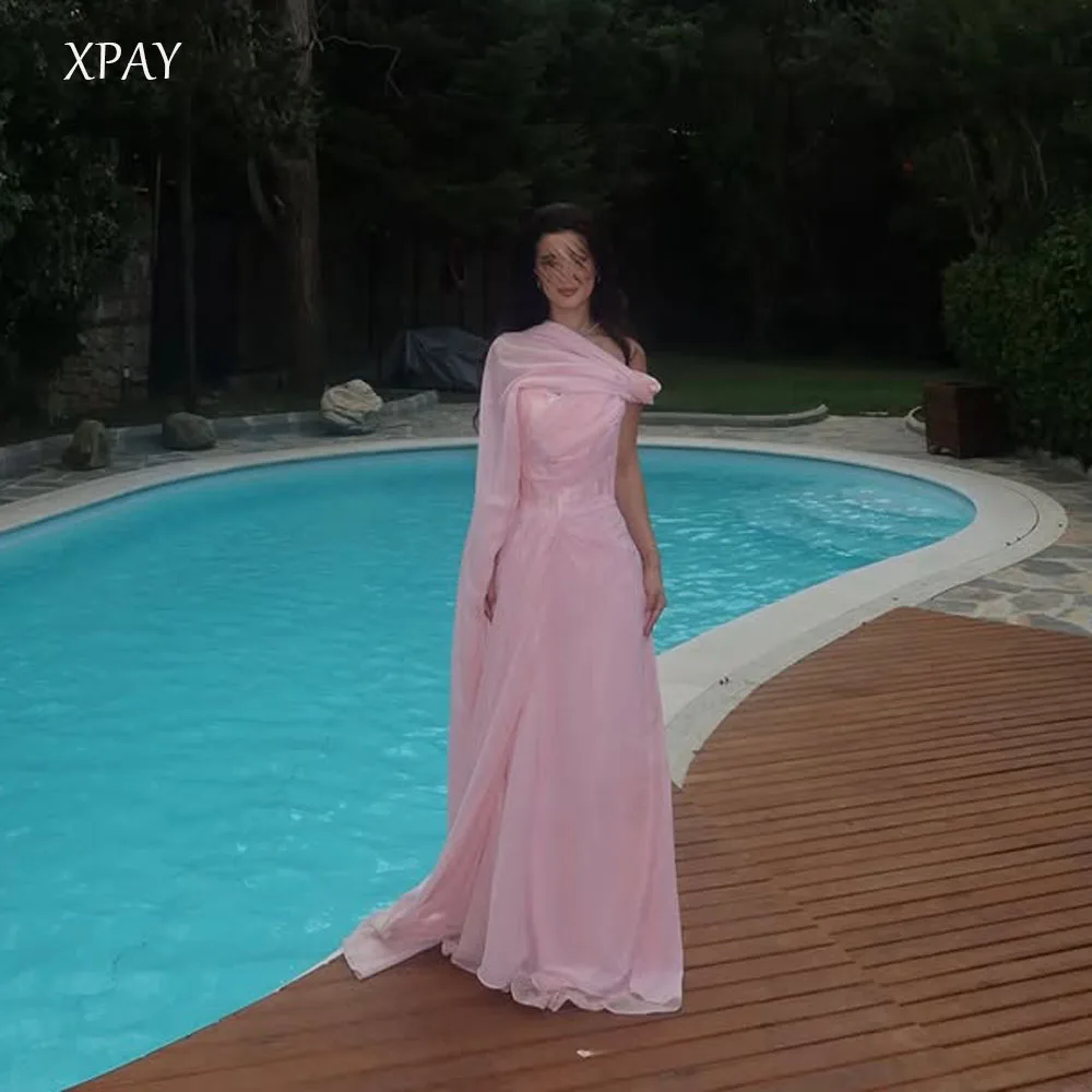 XPAY Simple Elegant Pink Arabic Dubai Women Formal Evening Dresses With shawl A-line Organza Special Occasion Gowns Customized
XPAY Simple Elegant Pink Arabic Dubai Women Formal Evening Dresses With shawl A-line Organza Special Occasion Gowns Customized
