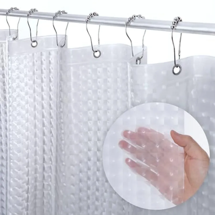 Waterproof PEVA 8G Shower Curtain, Plastic for Shower Stall, Bathtubs, Heavy Duty Bathroom Shower Curtain, Weighted Magnets, Ru
Waterproof PEVA 8G Shower Curtain, Plastic for Shower Stall, Bathtubs, Heavy Duty Bathroom Shower Curtain, Weighted Magnets, Ru