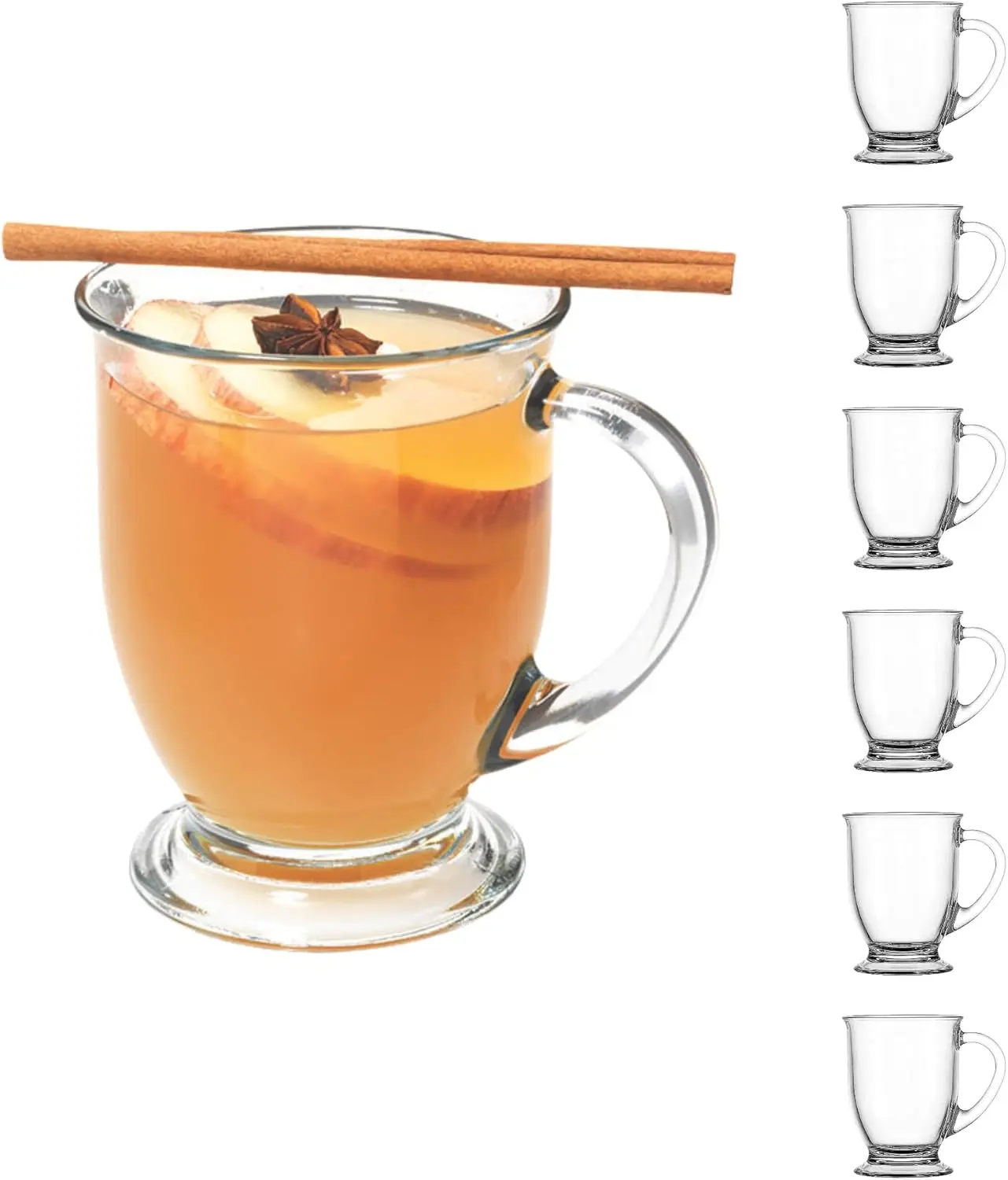 Café Glass Coffee Mugs, 16 oz, Set of 6
Café Glass Coffee Mugs, 16 oz, Set of 6