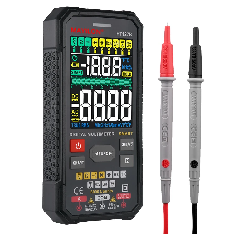 MAYILON Ht127b Smart Digital Multimeter Tn Display 6000 Counts Mini Color Lcd 3 Result Pocket Voltmeter Voltage Meter
MAYILON Ht127b Smart Digital Multimeter Tn Display 6000 Counts Mini Color Lcd 3 Result Pocket Voltmeter Voltage Meter