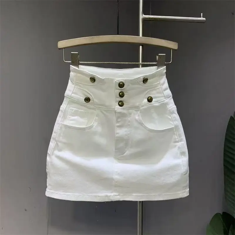 Summer High Waist White Denim Skirt for Women Y2k High Waist Slim Fit Bodycon Skirts 2025 New Vintage All-match Faldas Mujer
Summer High Waist White Denim Skirt for Women Y2k High Waist Slim Fit Bodycon Skirts 2025 New Vintage All-match Faldas Mujer