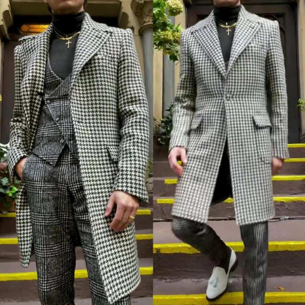 Men Houndstooth Plaid Check Suits Men Formal Dinner Business Party Groom Wear Wedding Tuxedos Outdoor Prom Blazer Long 3 Pieces
Men Houndstooth Plaid Check Suits Men Formal Dinner Business Party Groom Wear Wedding Tuxedos Outdoor Prom Blazer Long 3 Pieces
