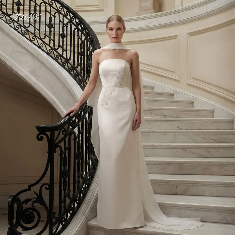 TULX Elegant Lace Appliqued Wedding Dress Women 2026 Strapless Satin Bridal Gown Mermaid Long Vestidos De Novia Customized 2026
TULX Elegant Lace Appliqued Wedding Dress Women 2026 Strapless Satin Bridal Gown Mermaid Long Vestidos De Novia Customized 2026