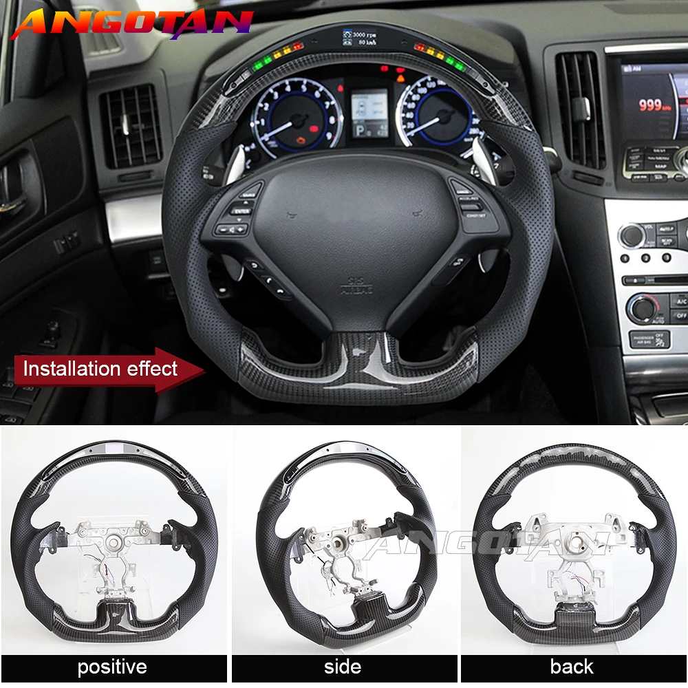 Рулевое колесо из углеродного волокна для Infiniti G37 G37X G37S 2009-2013, Гоночное рулевое колесо из перфорированной кожи
Рулевое колесо из углеродного волокна для Infiniti G37 G37X G37S 2009-2013, Гоночное рулевое колесо из перфорированной кожи