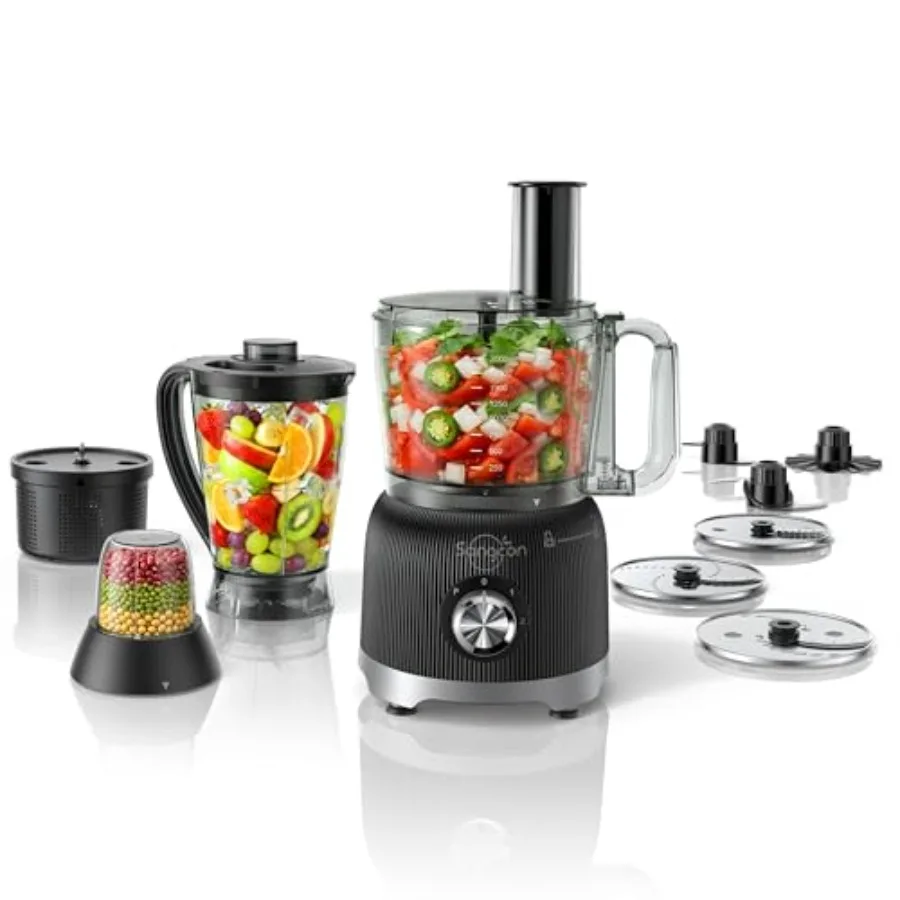 Smoothie Blender and Food Processor Combo for Kitchen, 600W Vegetable Chopper with 2 x 8-Cup Bowls, 11-in-1 Food Chopper for Sl
Smoothie Blender and Food Processor Combo for Kitchen, 600W Vegetable Chopper with 2 x 8-Cup Bowls, 11-in-1 Food Chopper for Sl