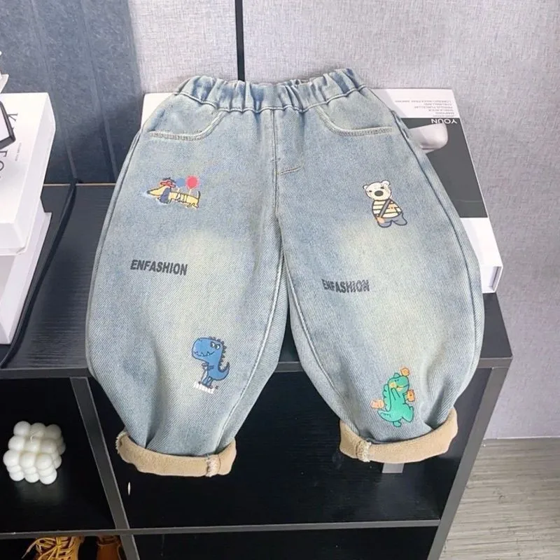 Children's Plush Thick Jeans One-Piece Pants Autumn Winter Boys Girls Soft Warm Clothing for Kids
Children's Plush Thick Jeans One-Piece Pants Autumn Winter Boys Girls Soft Warm Clothing for Kids